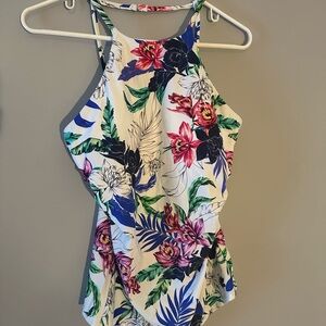 Hapari Floral Halter Top Swimsuit (swimsuit material)